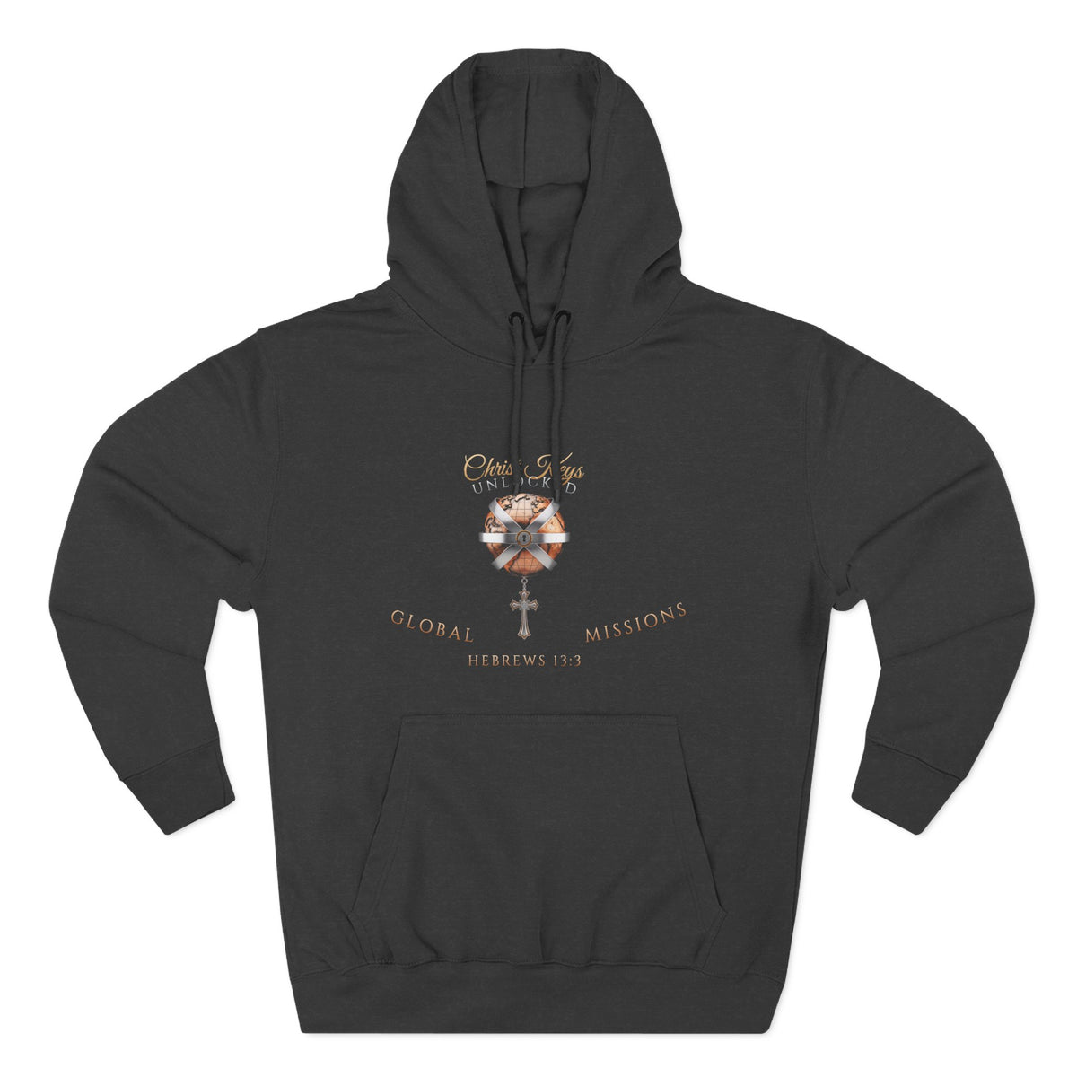 Unlocked Global Missions Hebrews 13:3 Christian Pullover Hoodie - Unisex Faith Apparel, Scripture Graphic