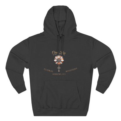 Unlocked Global Missions Hebrews 13:3 Christian Pullover Hoodie - Unisex Faith Apparel, Scripture Graphic