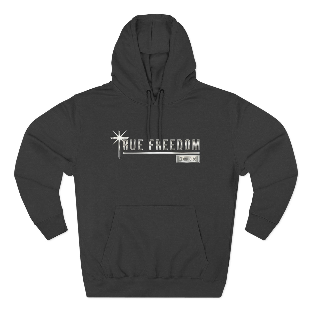 True Freedom John 8:36 Christian Pullover Hoodie - Unisex Faith Apparel, Scripture Graphic, Soft Cotton