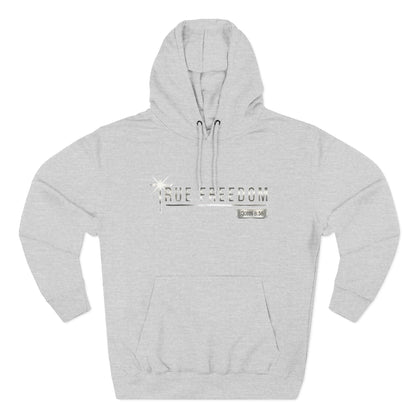True Freedom John 8:36 Christian Pullover Hoodie - Unisex Faith Apparel, Scripture Graphic, Soft Cotton