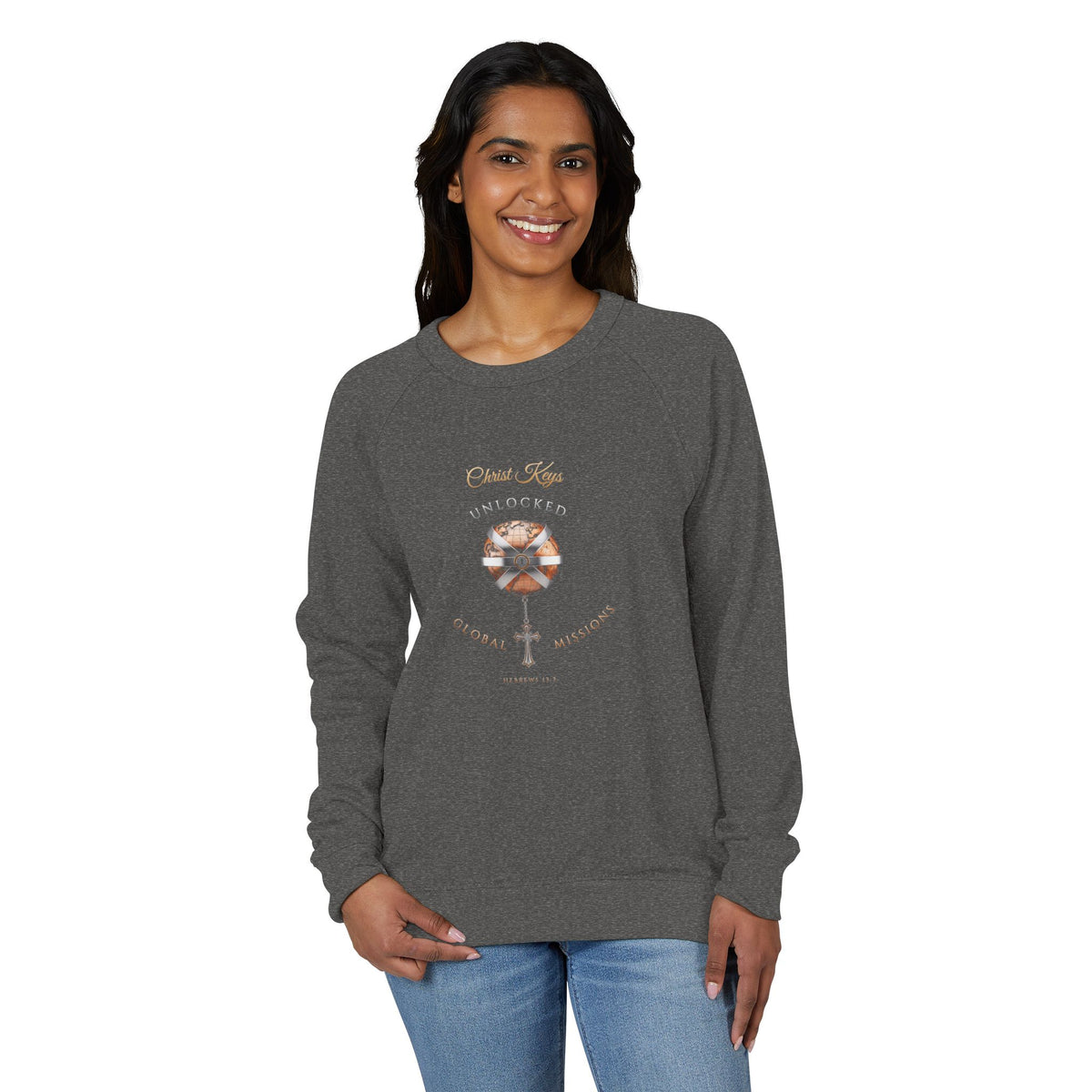 Unlocked Global Missions Hebrews 13:3 Christian Crewneck Sweatshirt - Unisex Faith Apparel, Scripture Graphic