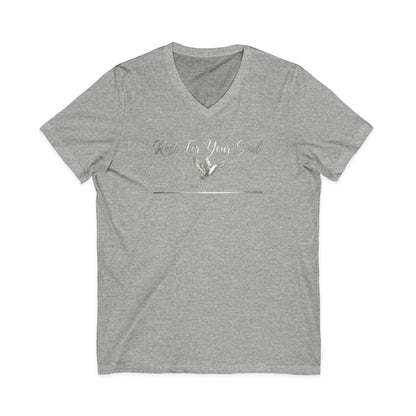 Rest For Your Soul Matthew 11:29 Christian V-Neck T-Shirt - Unisex Faith Apparel, Scripture Graphic, Soft Cotton