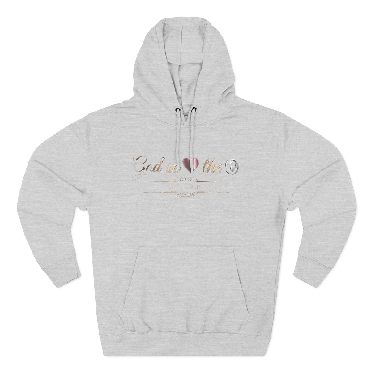 God So Loved The World John 3:16 Christian Pullover Hoodie - Unisex Faith Apparel, Scripture Graphic, Soft Cotton