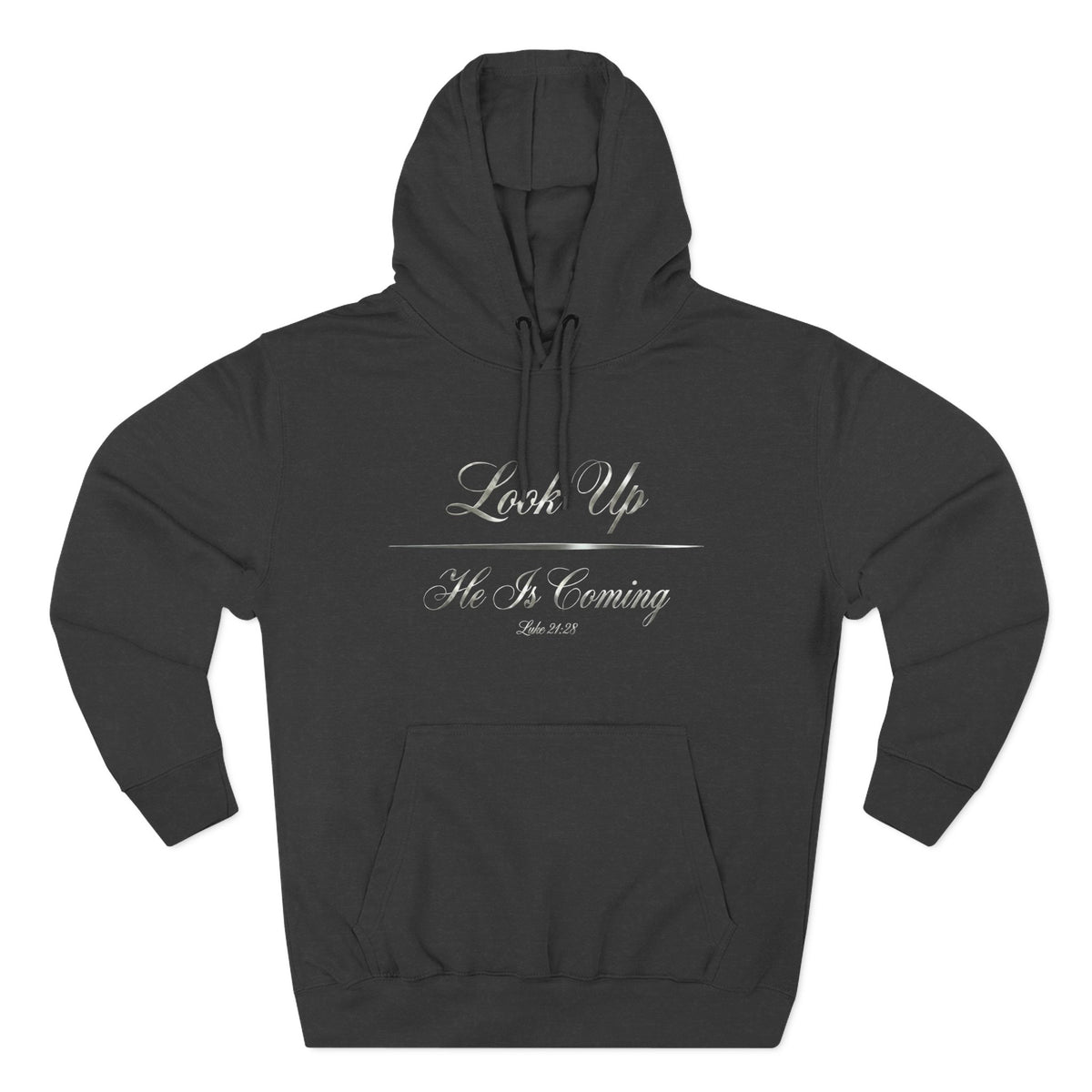 Look Up He Is Coming Luke 21:28 Christian Pullover Hoodie - Unisex Faith Apparel, Scripture Graphic, Soft Cotton
