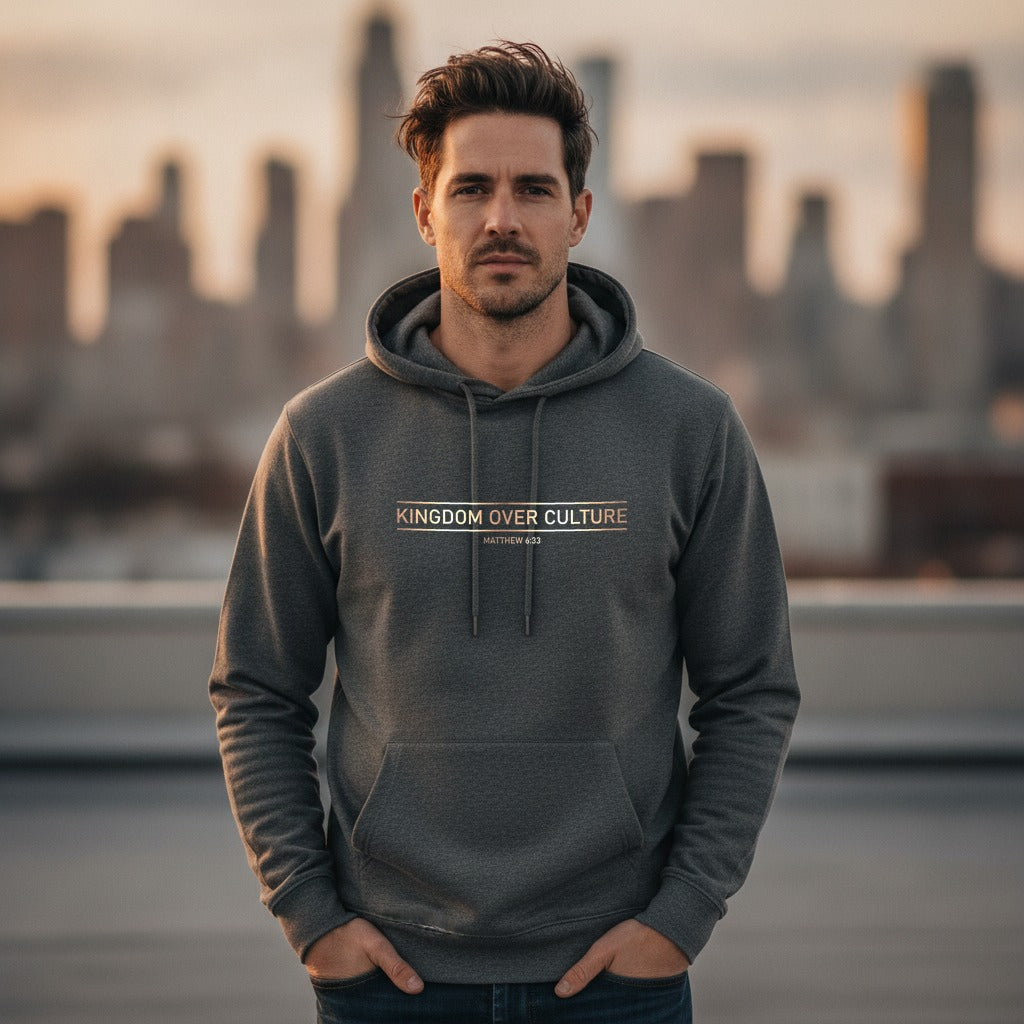 Christ Keys model mockup - Charcoal Heather male